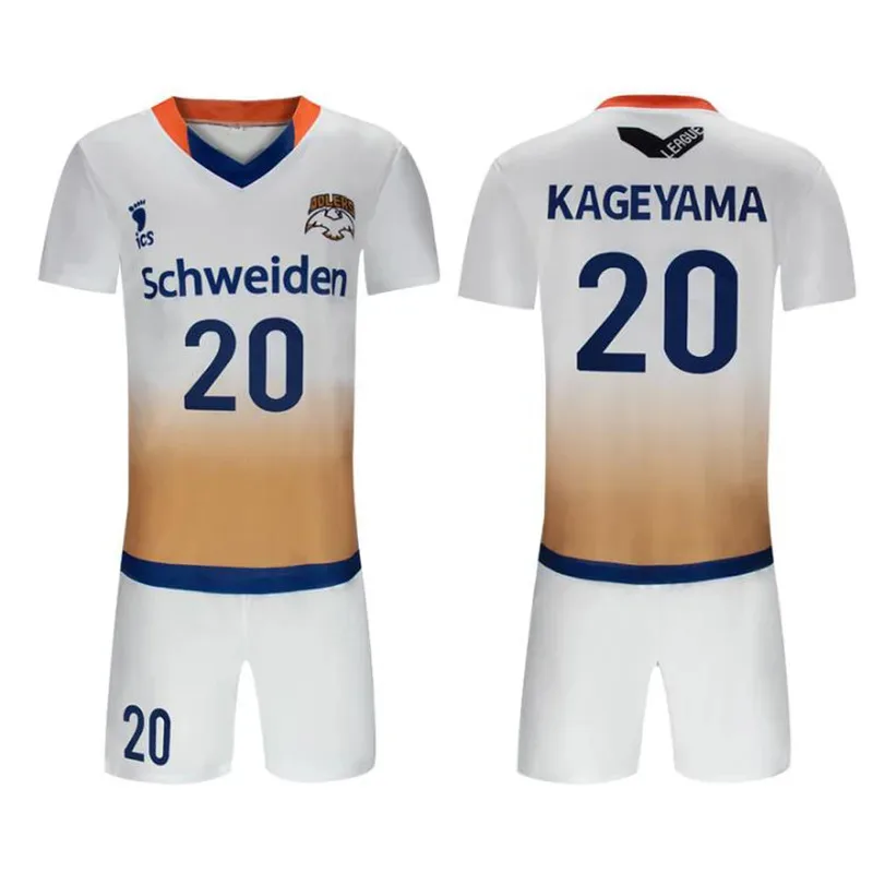 D12123 قطع Haikyuu تأثيري حلي رقم 20 كاجياما توبيو رقم 16 هوشيومي كوراي المدرسة الثانوية الكرة الطائرة نادي ملابس رياضية الفانيلة C