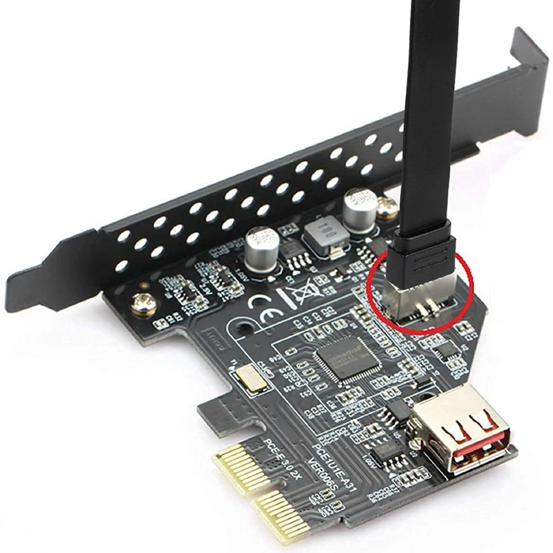 Câble d'extension USB 3.1 de type E à type C, câble adaptateur interne Isabel 2 (10 Gbit/S) avec 2 vis (50cm)