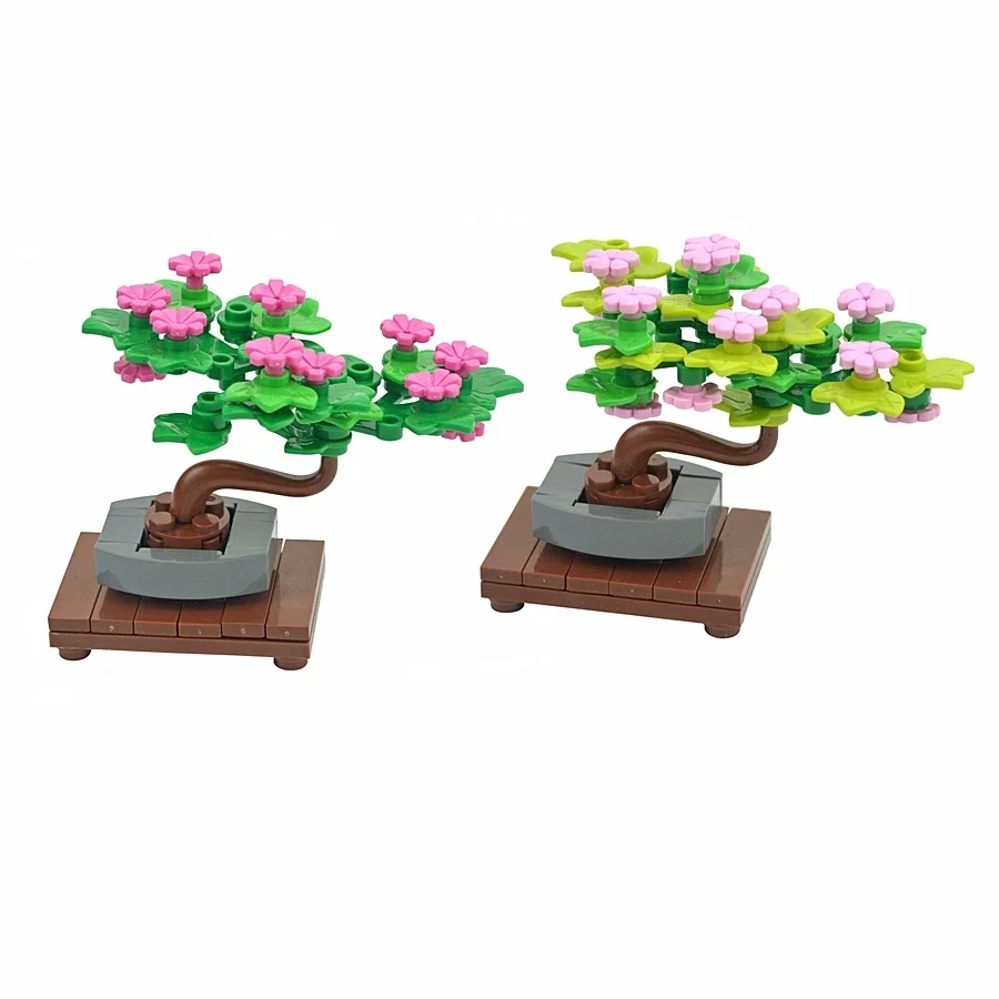 NEUE MOC Ziegel Anlage Bonsai Baum Perpetual Dekoration Montieren Bausteine Kit Kompatibel Anlage Topf Erwachsene Kind Geschenke