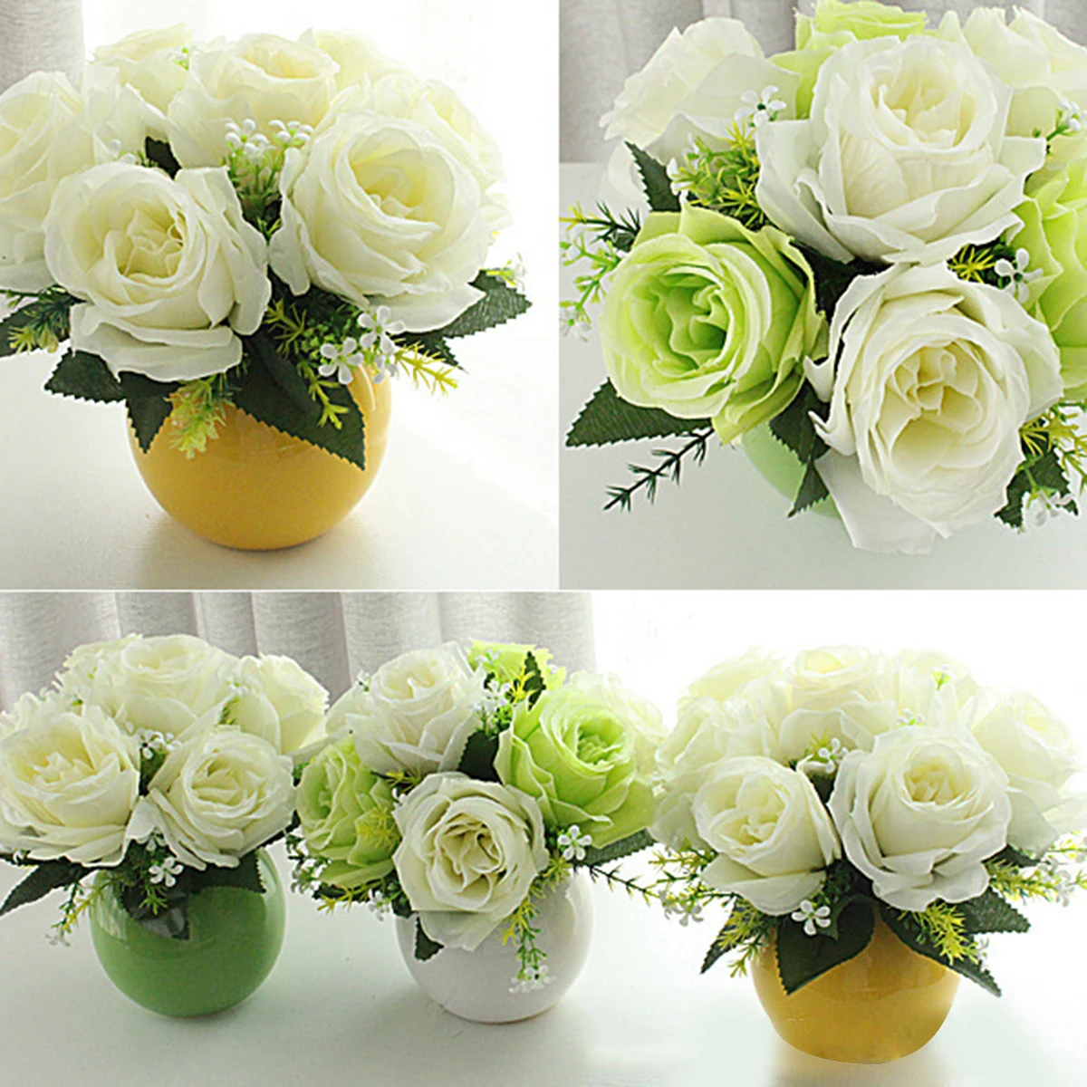 

10pcs Artificial Rose Silk Flower Bouquet Lifelike Simulation Flowers For Wedding Home Party Office Decor Fake Flower