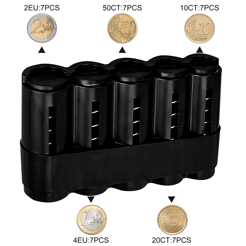 Monedero de un cuarto de Euro, caja de almacenamiento, dispensador de monedas con resorte, funda, soporte para monedas, billetera de alta calidad, cajas de dinero portátiles