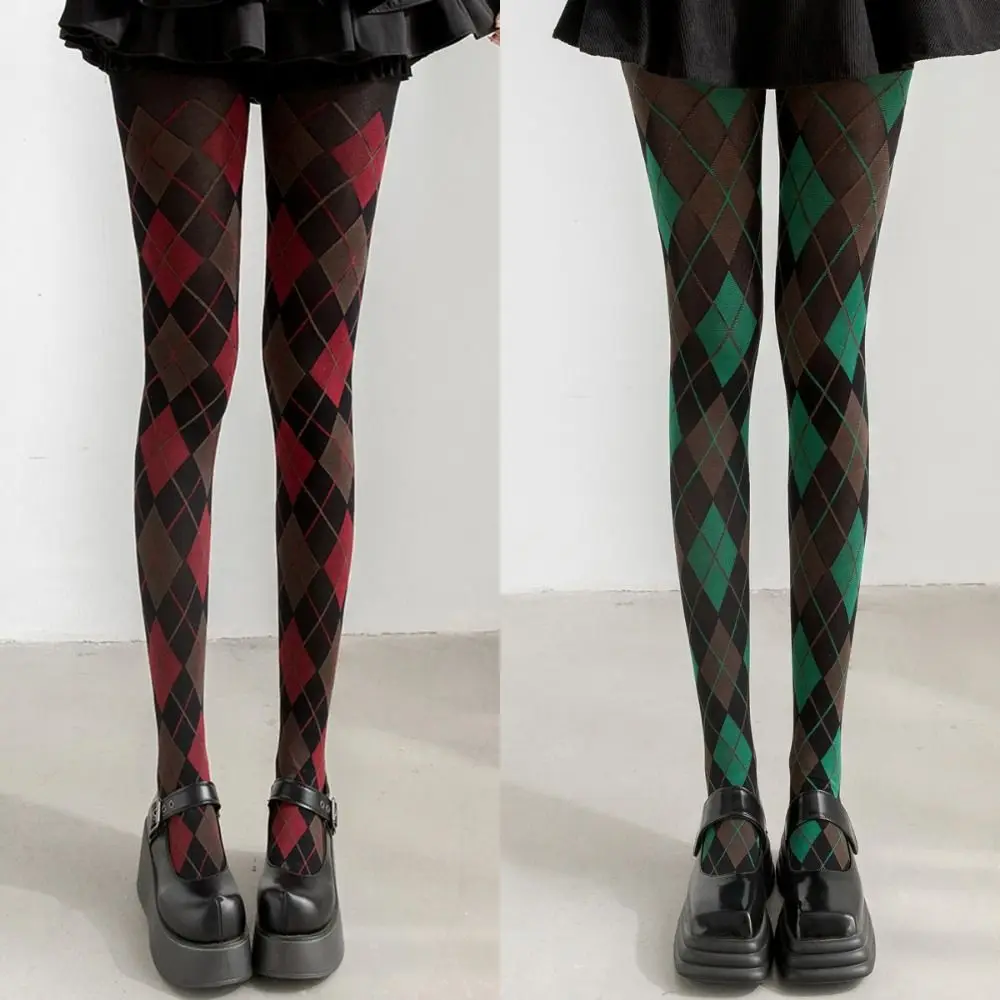 

New Retro Plaid Tights Pantyhose Lingerie JK Japanese Style Pantyhose Legging Soft Sexy Thigh High Stockings Women