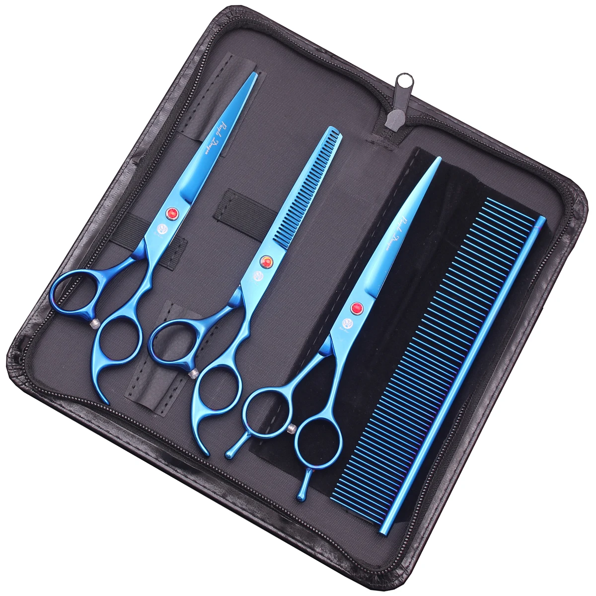 Paarse Draak Hond Grooming Schaar Kit 7 "6.5" Roestvrij Huisdier Gebogen Schaar Dunner Schaar Rechte Schaar Chunker Z3002