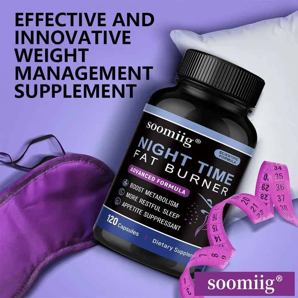 Powerful Natural Night Time Fat Burning Weight Management Capsules for Lean Physique Detoxification Promotes Metabolism