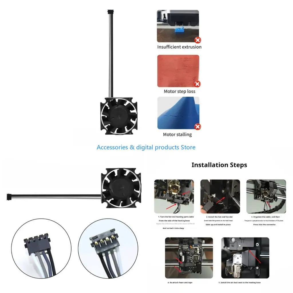 77JD 25X10Mm Low Noise 3D Printer Hotend Cooling Fan Heat Dissipation Installation