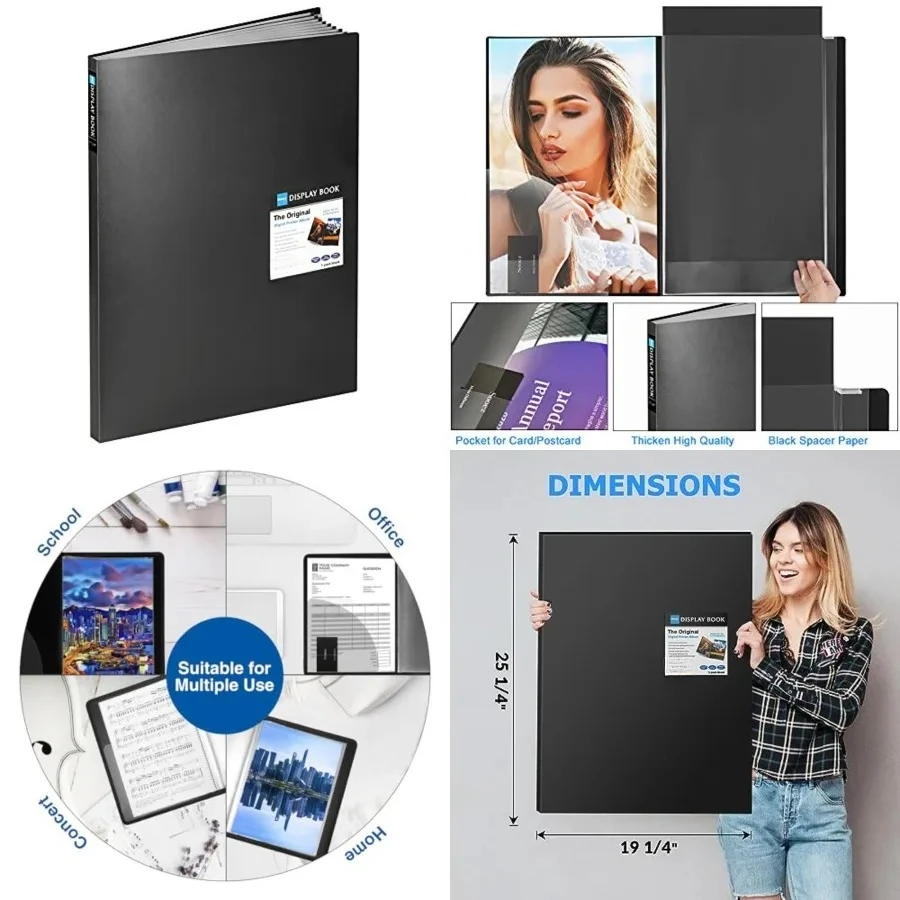 

Heavy Duty Binder with Plastic Sleeves 18"x24", Portfolio Folder with 30 Clear Sheet Protectors, Display 60 Pages, Presentation Book for Artwork, Sheet Music, Document