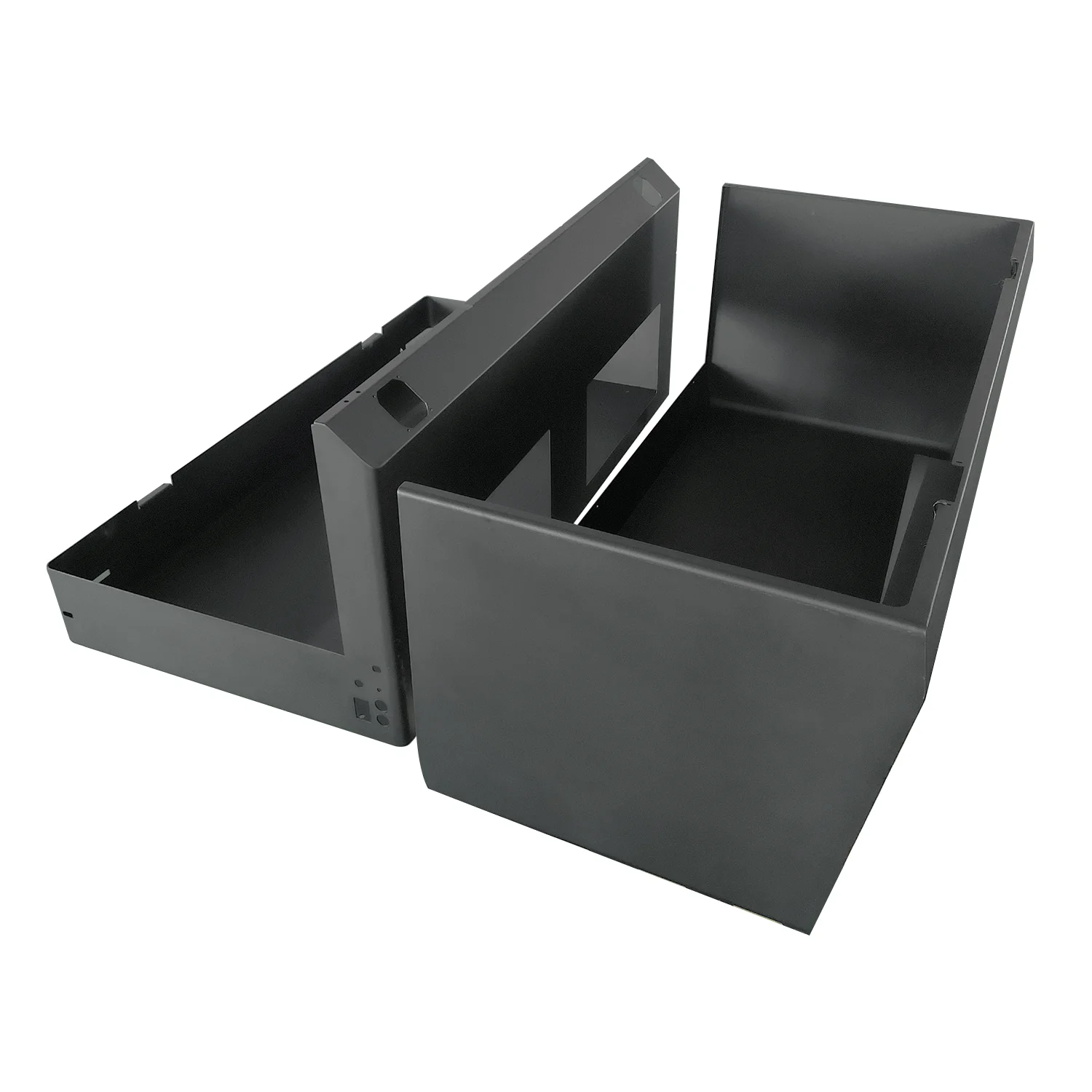 Custom Precision Sheet Metal Fabrication Parts Black Powder Coated Aluminum Stainless Steel Case Enclosure Box Laser Cutting
