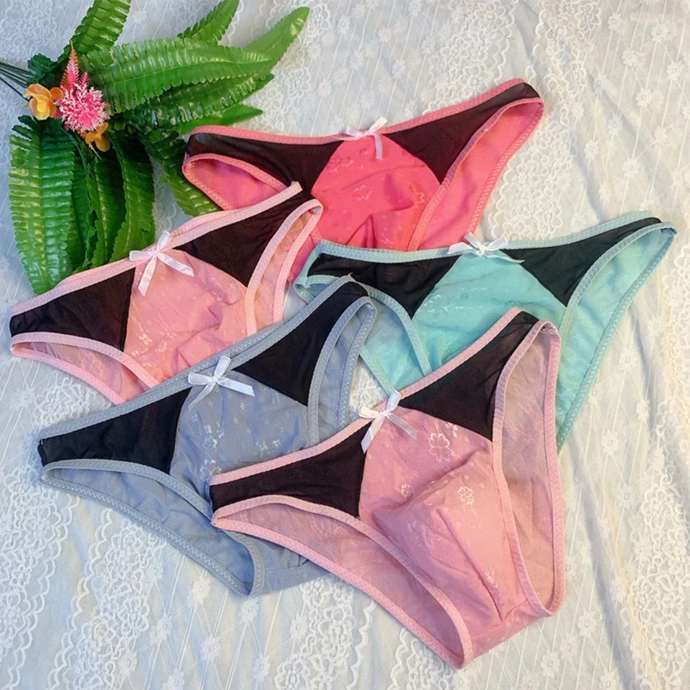 سراويل داخلية للرجال مثليين ، ملابس داخلية مرقعة ، سراويل داخلية بفيونكة صلبة ، منخفضة الارتفاع ، ملابس داخلية لرفع الورك ، ثونغ سيسي