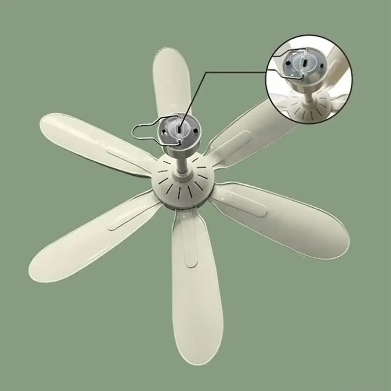 D5BB Multipurpose 5VDC Powered Hanging Fan For Tent Dorm Room Includes Remote