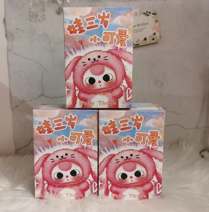 طفل ثلاثة V3 أفخم صندوق أعمى لطيف الفينيل الوجه أفخم غامض مفاجأة الشكل جمع نموذج Kawaii تخمين دمية لعبة الهدايا