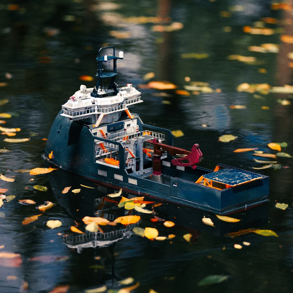 Łódź RC 66cm Symulacja Trzy Silniki Oceaniczna Łódź Sterowana Zdalnie Model Łodzi RC Drukowana w 3D Forma Zestaw Modelarski Łodzi RC Zabawka dla Dorosłych