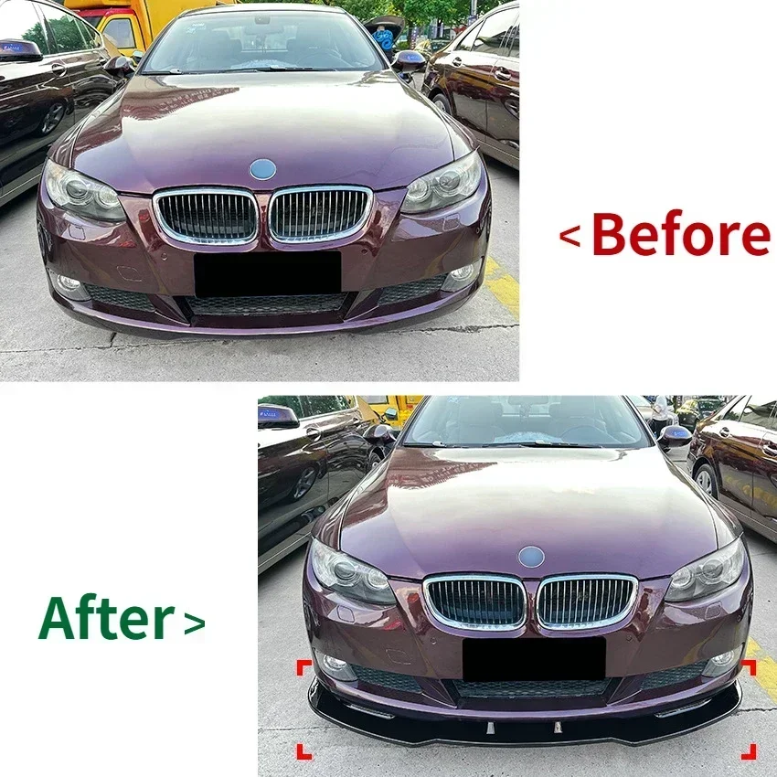 For BMW 3Series E92 E93 320i 325i Regular Version Model 2006-2013 Car Front Bumper Canard Lip Spoiler Splitter Body Kit Diffuser