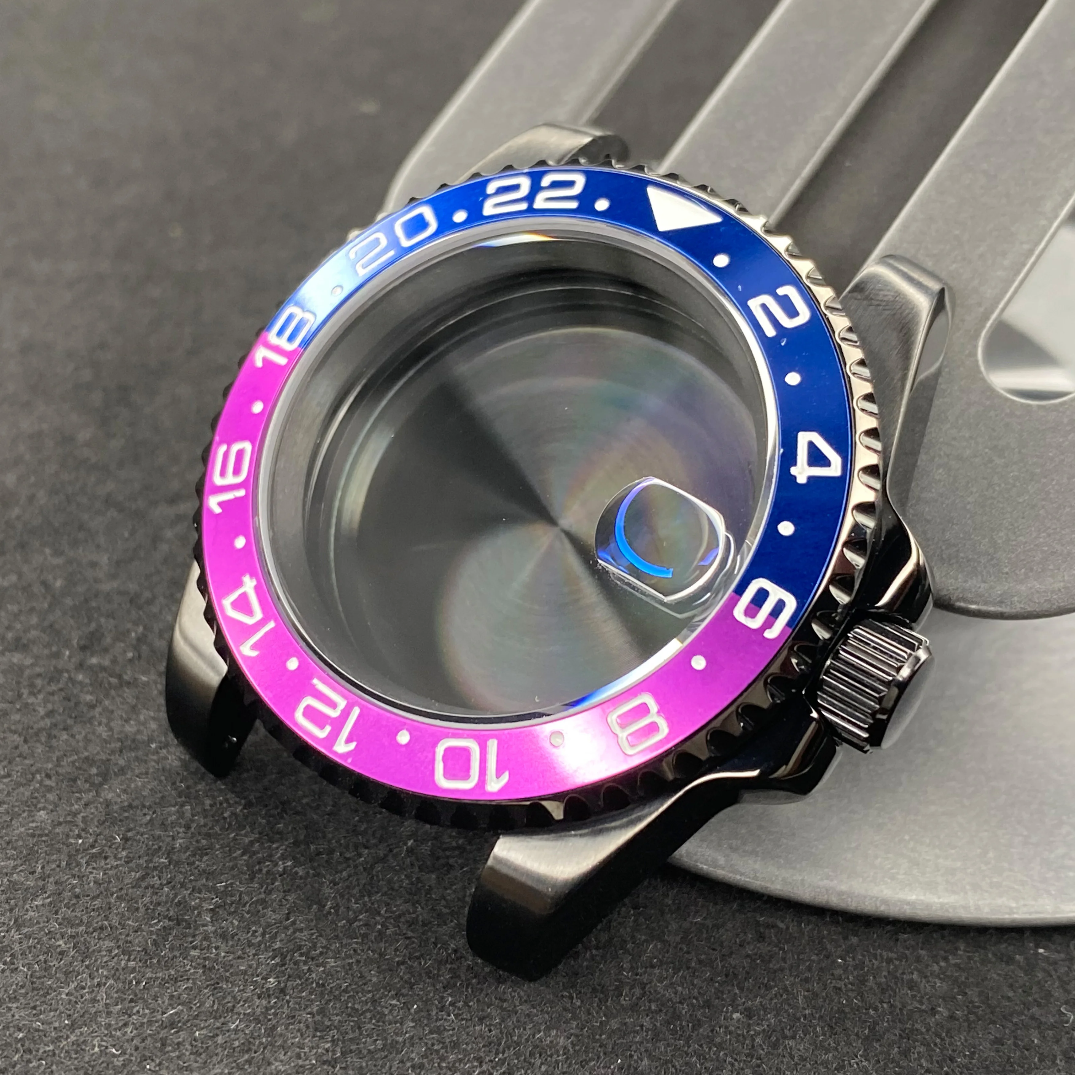 40 مللي متر حافظة ساعة سوداء GMT/SUB جودة عالية الياقوت الزجاج المقاوم للصدأ Stlss حافظة 120 نقرات رجل صالح NH34 NH35 NH36 Mouvement