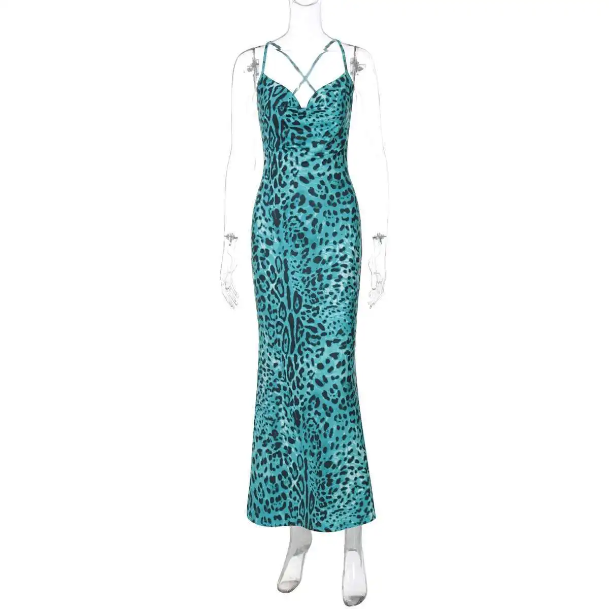

Ins 2025 Spring Style Women's New Sexy Slimming Leopard Print Strap Dress for Women Sexys 2025 Summer Dress Robe Vestido Women