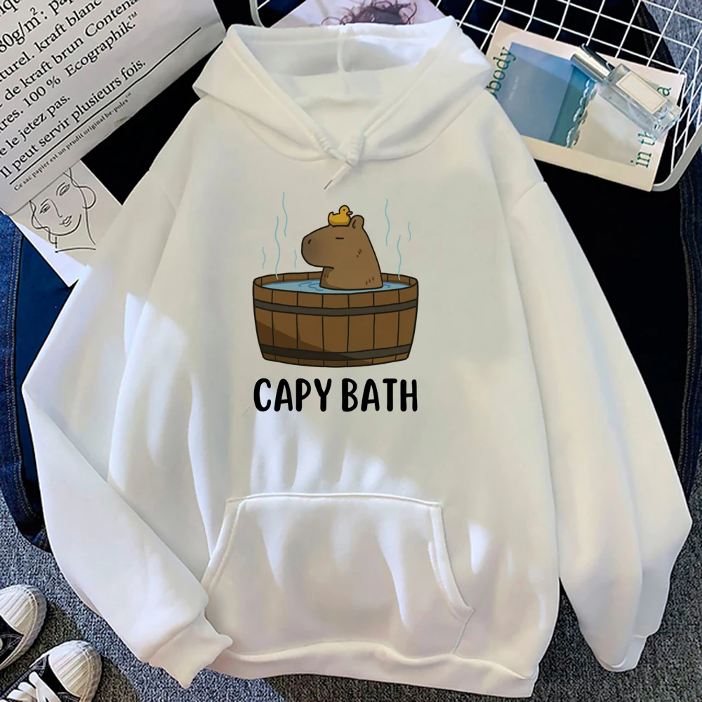 Capybara hoodie wanita 90s vintage y2k estetika streetwear pakaian Sweatshirt wanita pakaian Kawaii