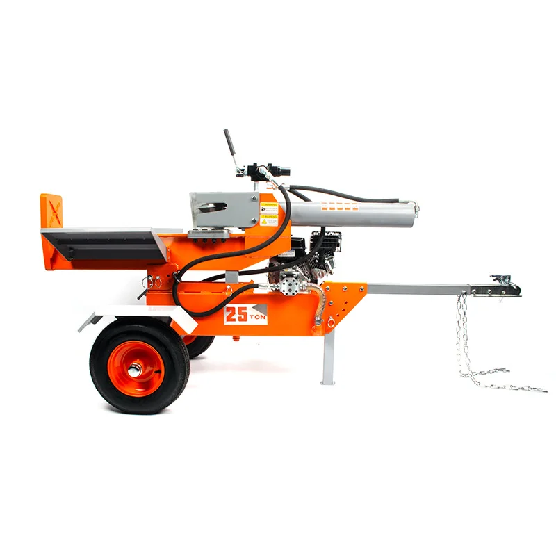 Nuova grande spaccatrice per legno alimentata a gas da 25 tonnellate, spaccoglitore per tronchi verticale e orizzontale a doppio uso