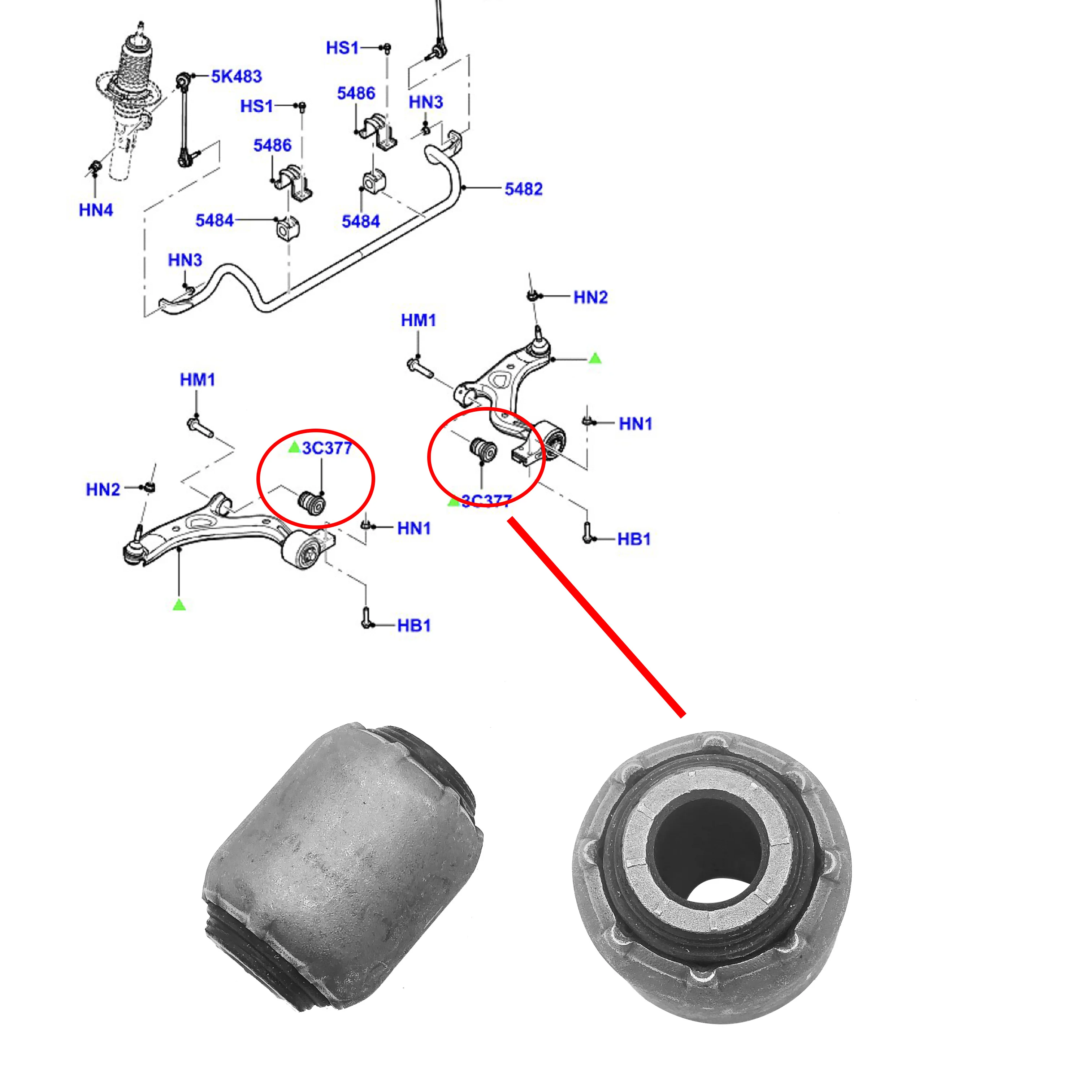 Car Lower Control Arm Front Bushings Lower Arm For Explorer 2011-