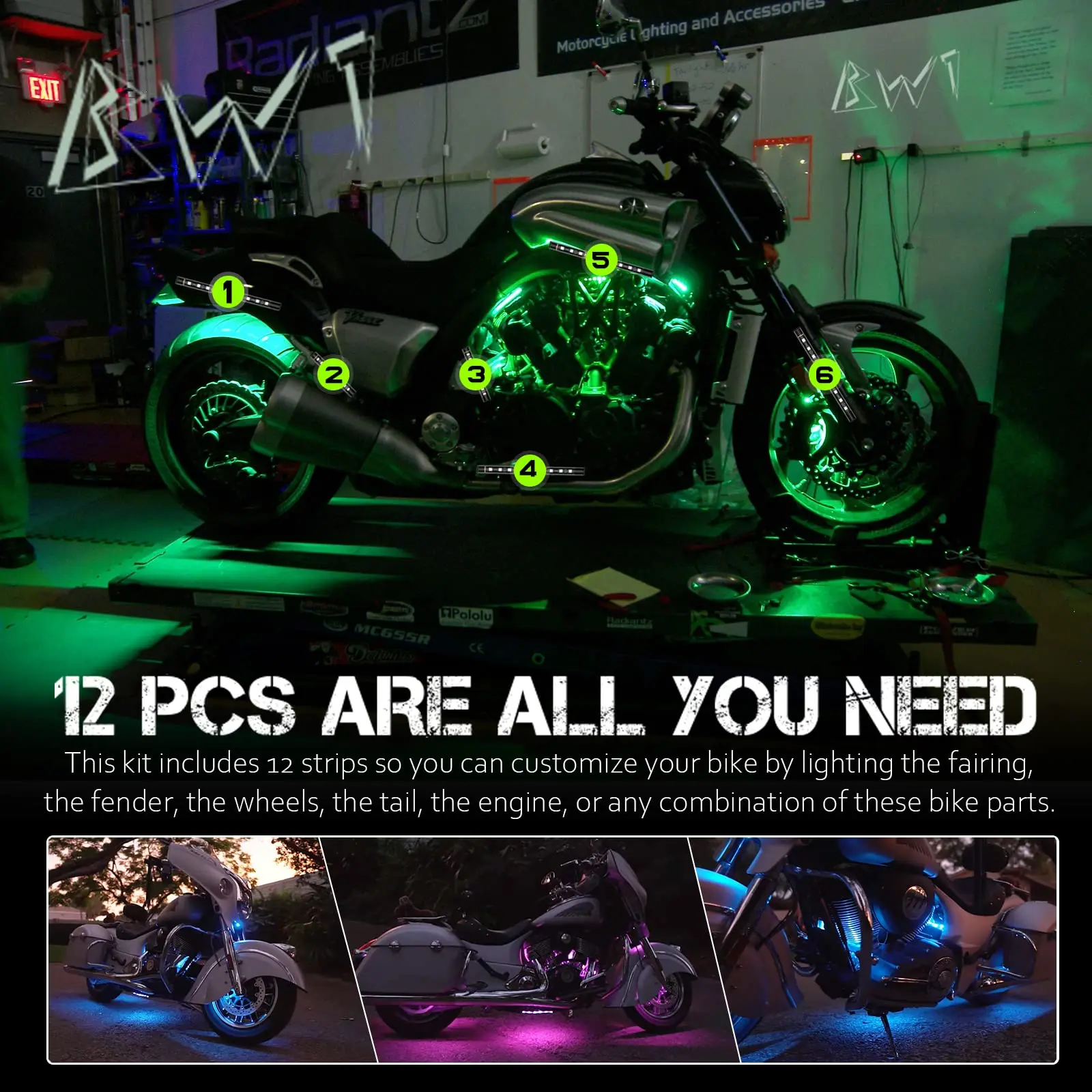 RGB LED Atmosphere Ambient Light Kit W/ APP Music Control Flexible Waterproof Neon Strip For Car Motorcycle Decorative Lamp 12V image 3