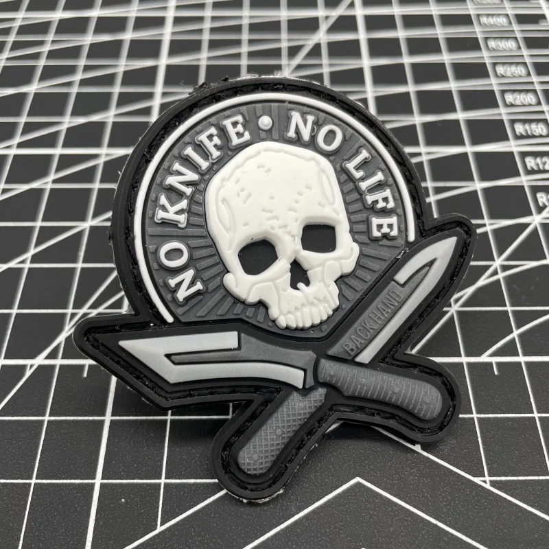 NO KNIFE NO LIFE PVC Patches for Clothing Hook&Loop  Patches Tactical Supplies Morale Badge for Backpack Sticker