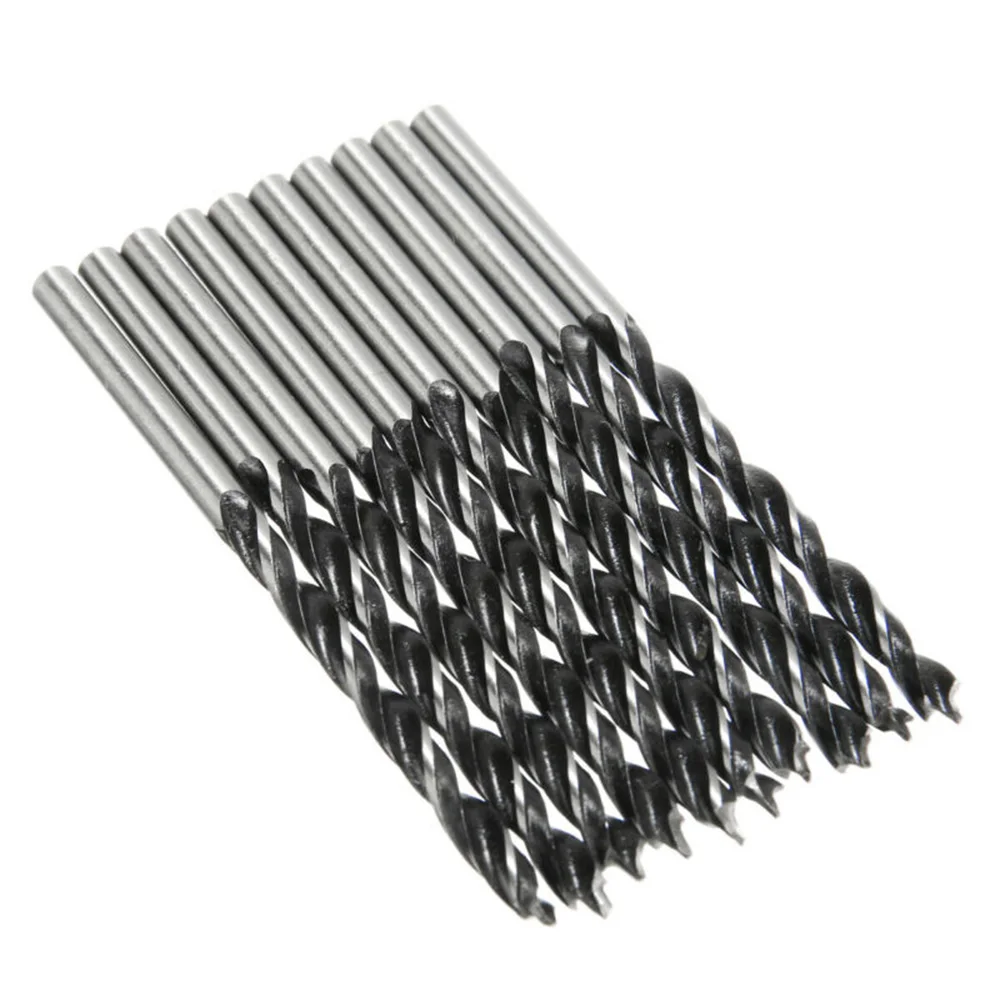 

10pcs Woodworking Spiral Drill Bit Kit 3mm/4mm/5mm Diameter High Carbon Steel Wood Drills With Center Point Wood Drill Bit