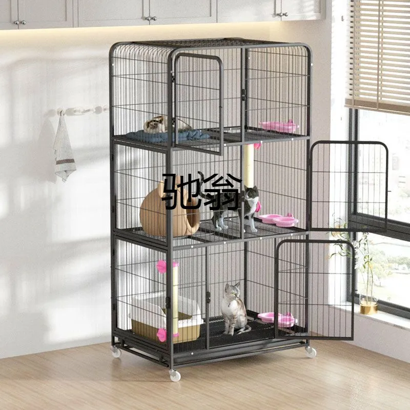 King size cat cage Three-story cat cage Large free space cat