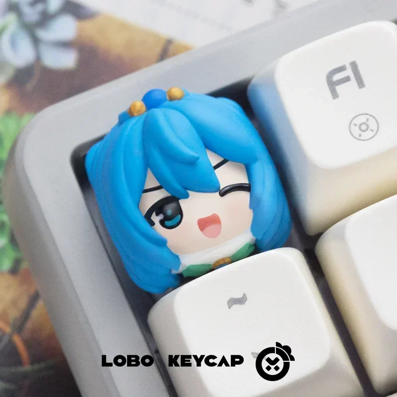 Śliczne nasadki na klawisze z żywicy ‌ A Certain Magical Index Aqua Darkness Role Play Pc Mechanical Keyboard Akcesoria Point Keycap Game Gifts