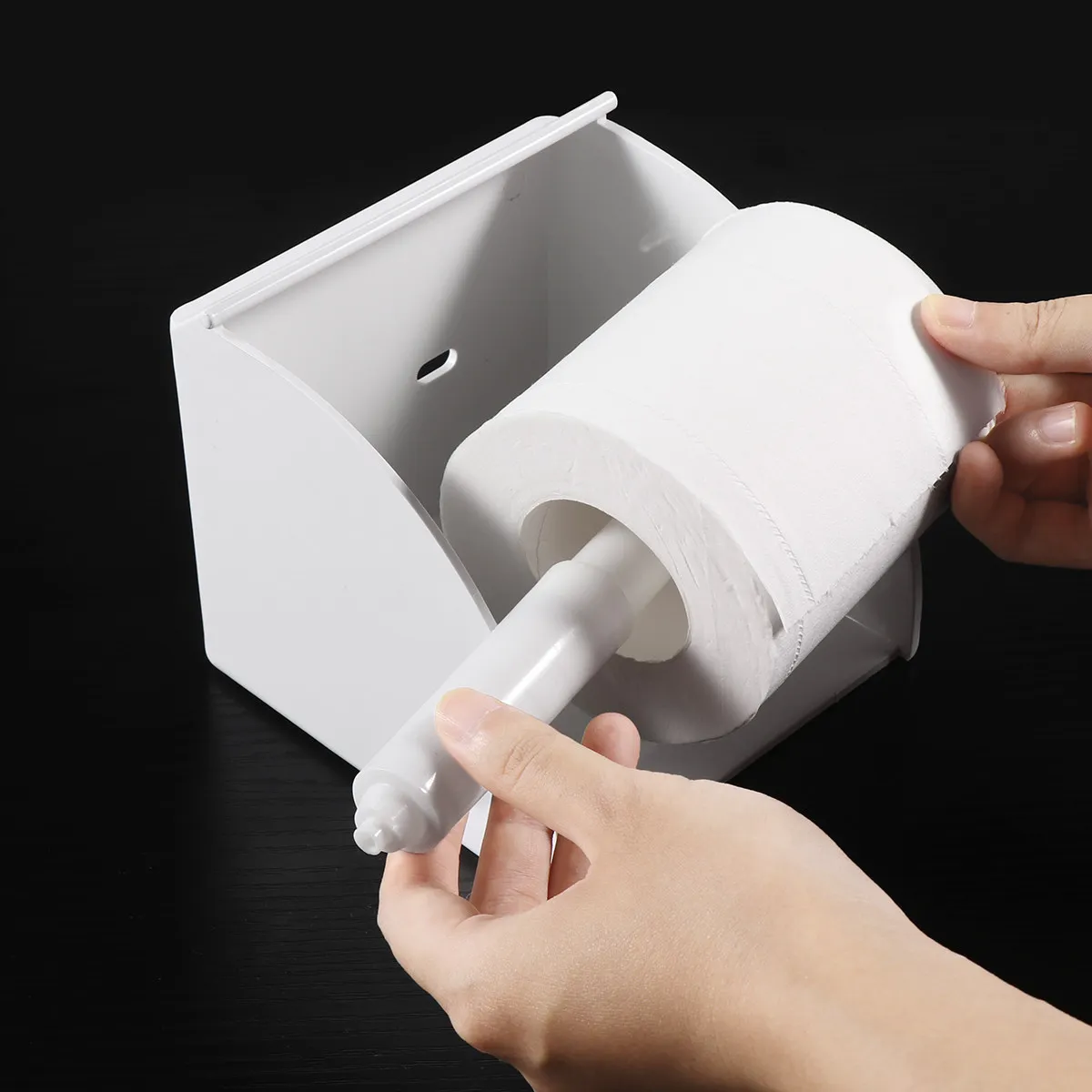10Pcs Sturdy White Plastic Toilet Paper Rollers Spring Loaded Easy Install Universal Replacement for Bathroom Home Work Paper