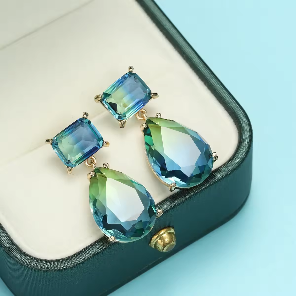 Wedding Jewelry 925 Sterling Silver Green Tourmaline Drop Earrings for Women Green Tourmaline Gemstone Earrings Jewelry Gift