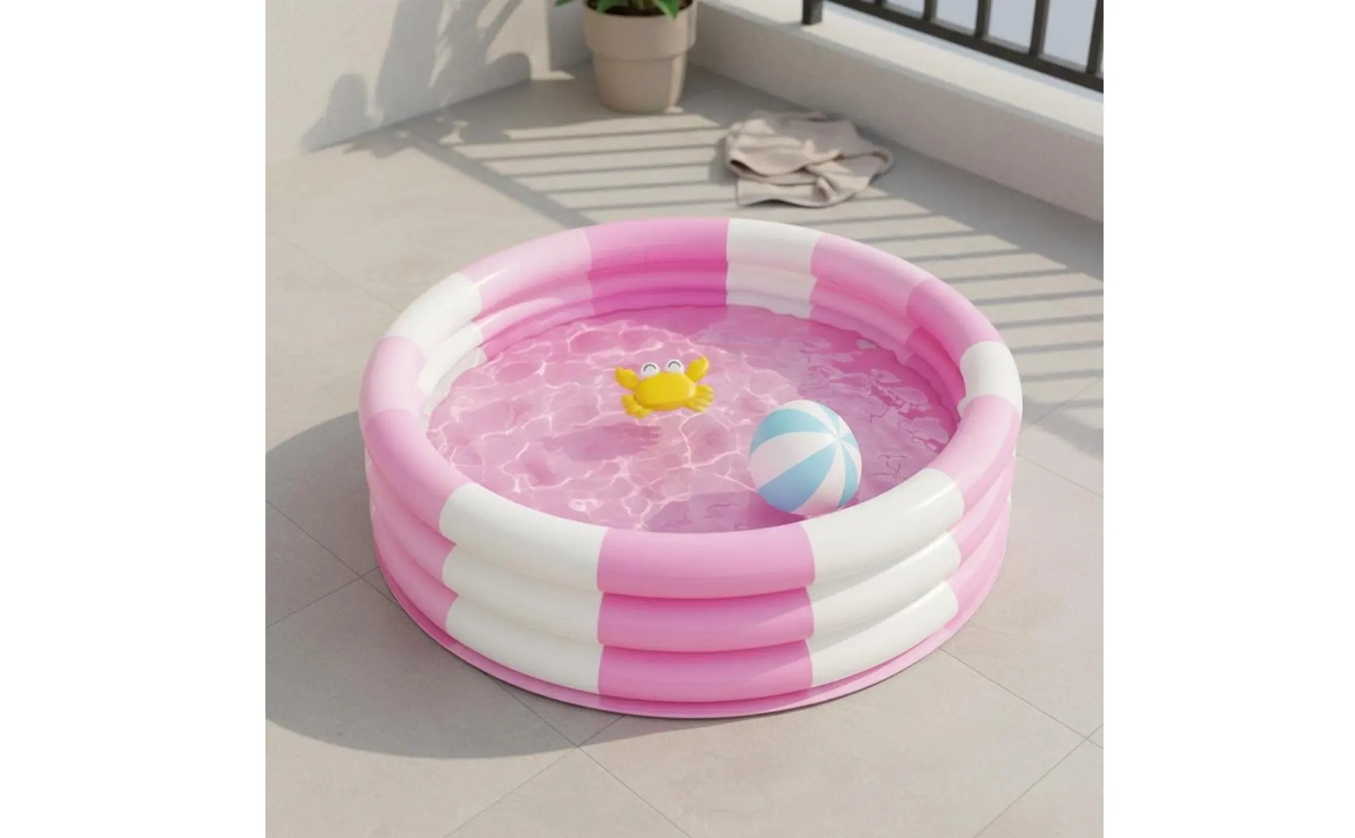 3 Circular Kiddie Pool Shallow Raised Circular Pool Kids Product Easy to Inflate Long-Lasting Vinyl for Children
