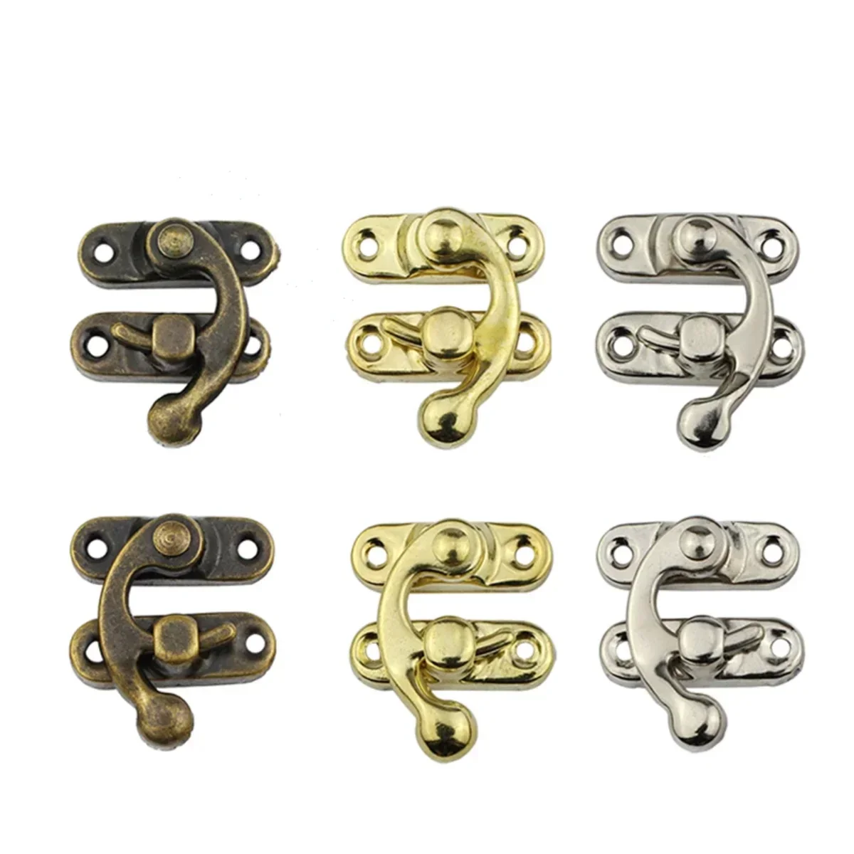 

Vintage Metal Accessories Furniture / Leather Bag / Wooden Box Hardware Decorative Latch Clasps Padlock Hasp With Screws