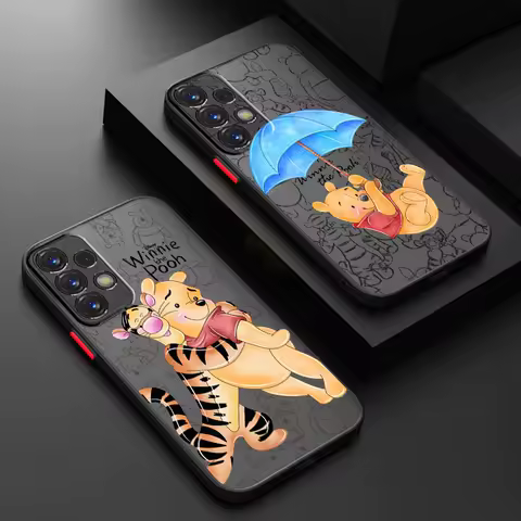 Winnie The Pooh Disney Frosted Translucent For Samsung A53 A52 A33 A32 A51 A71 A21S A13 A73 A50 A22 A12 5G Cover Phone Case