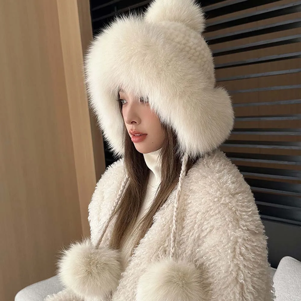 

2025 New Thickened Winter Hats for Women Keep Warm Windproof Furry Trapper Hat Ear Protectors Bomber Hat