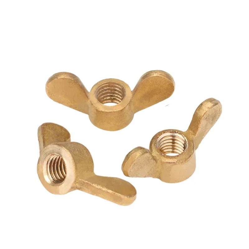 M3 M4 M5 M6 M8 M10 M12 M14 M16 Copper Wing Nut Brass Butterfly Nut Element Treasure Horns Hand-tight Screw Cap