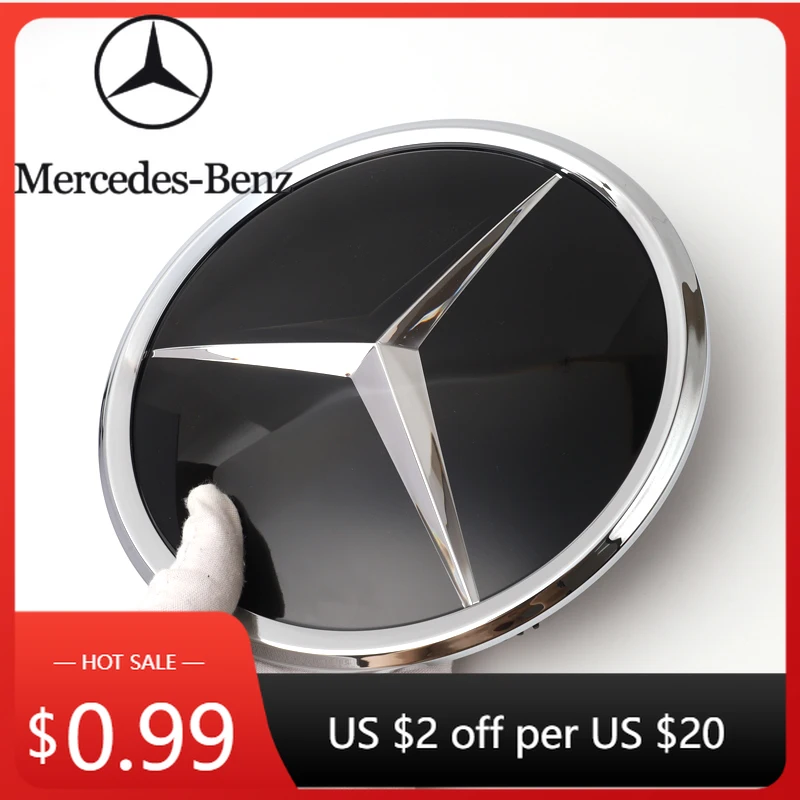

Car Sticker 3D Mirror Front Grille Star Emblem For Mercedes Benz E-Class W213 2016-2020 E200 E250 E300 Logo Glossy Black Chrome