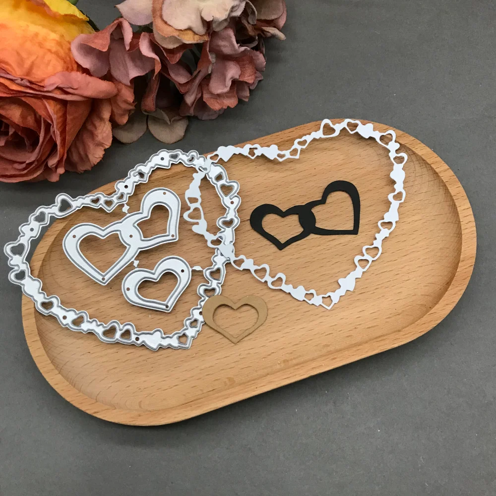 

Металлические вырубные формы в форме сердца для скрапбукинга, декоративного тиснения и рукоделия