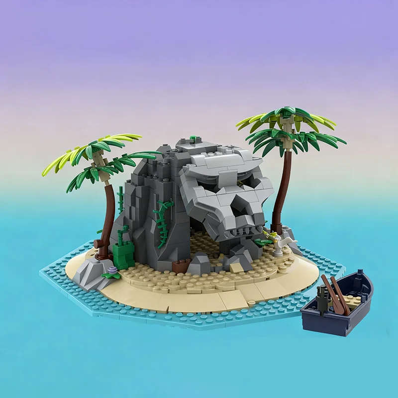 618 pçs moc crânio ilha piratas modelo blocos de construção arquitetura presente natal brinquedos diy ideia criativa educação tijolo crianças