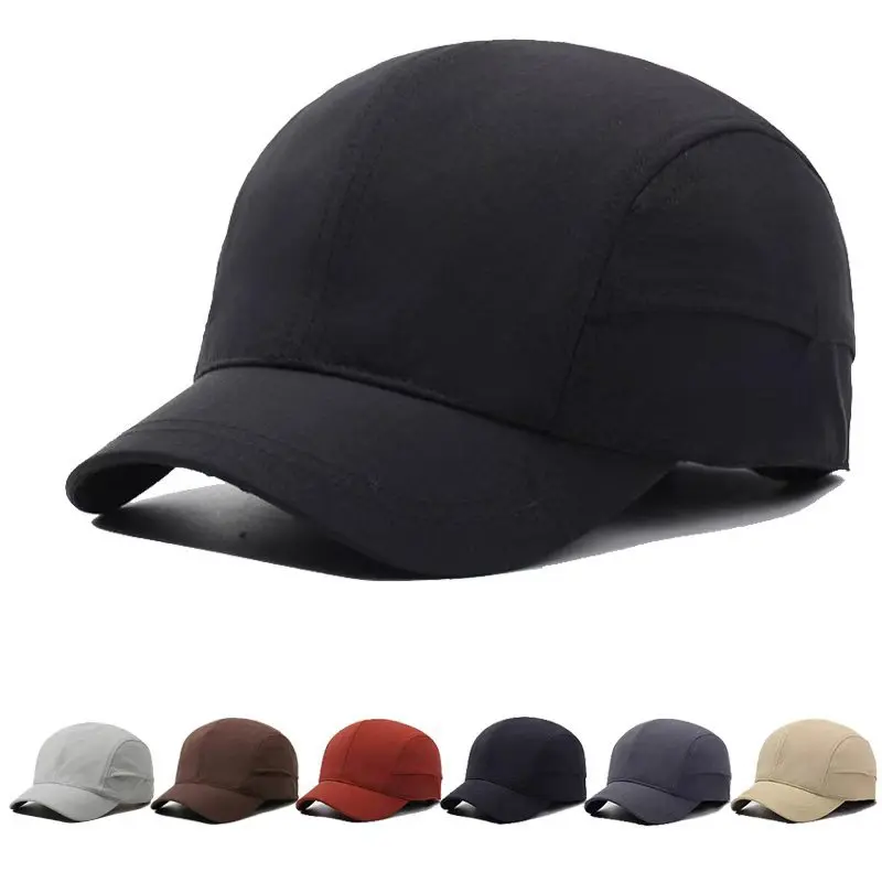 2026 Kurzbrim-Baseballkappe in Unifarbe, Leichtgewichtig, Schnelltrocknend, Polyester, Verstellbarer Schnallenverschluss, Sonnenschutz, Atmungsaktiv – Detail 2