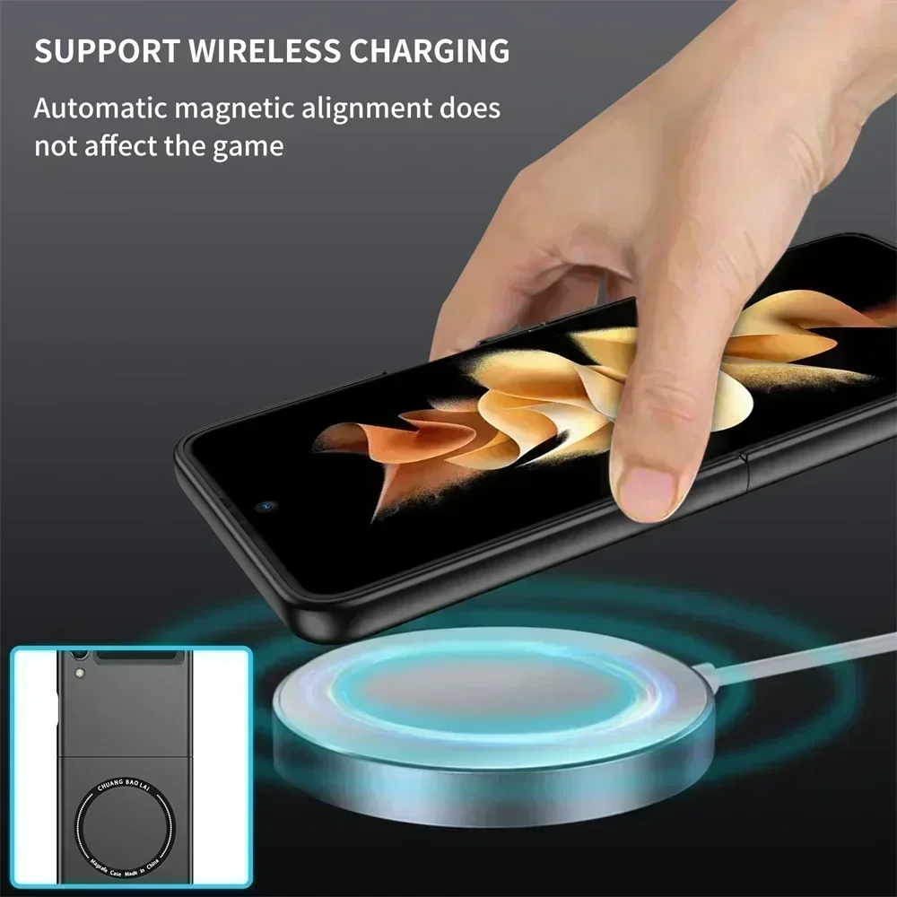 Fashion Ultra Thin Magnetic Magsafing Case for Samsung Galaxy Z Flip 4 5 Flip 3 Wireless Charging Cover for Samsung Z Fold 3 4 5