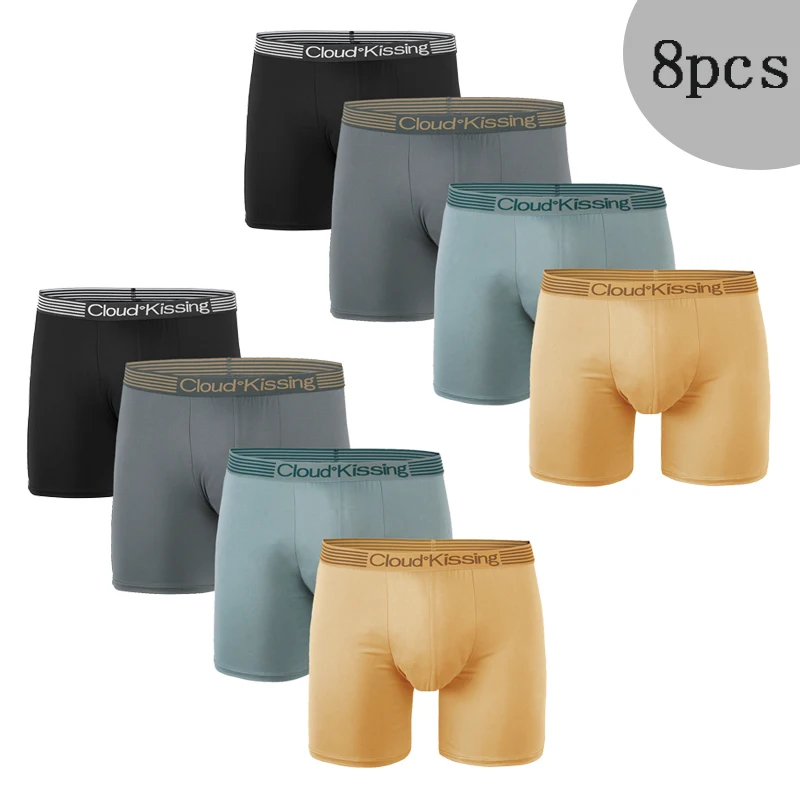

8 шт. мужские боксеры, длинные сексуальные мужские боксеры, шорты, нижнее белье, удобные мужские трусы