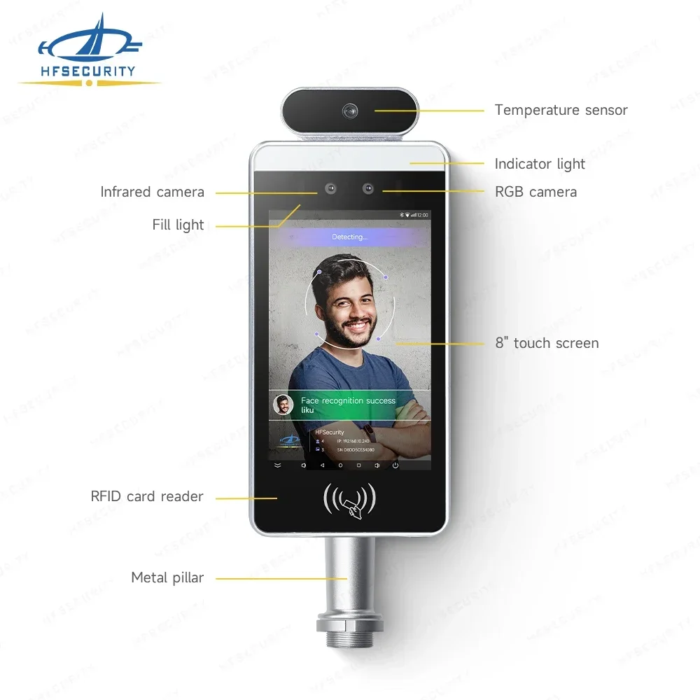 RA08T Android System Access Control 50000 Face Capacity Temperature Test Face Recognition Gate Door Device Access Control