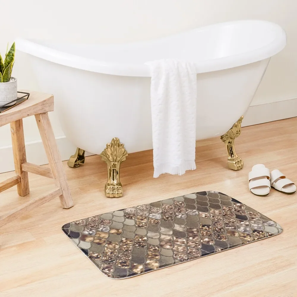 

Mermaid Glitter Scales #6 (Faux Glitter) #shiny #decor #art Bath Mat Bathroom Use Carpet Anti Slip Bath Accessories Mat
