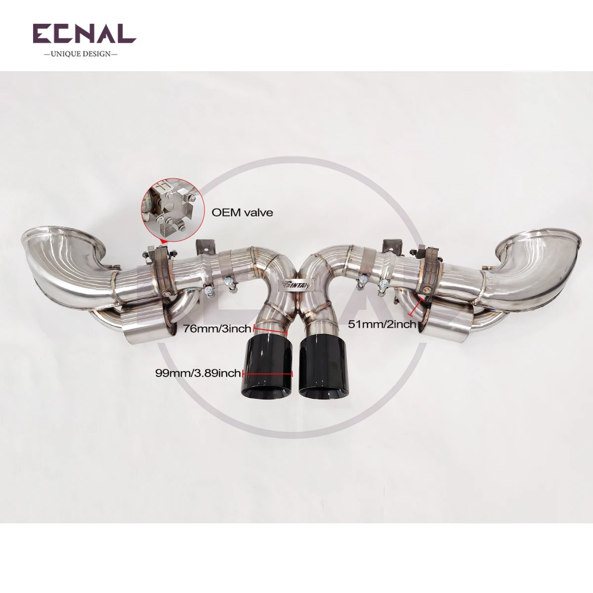 

Ecnal Exhaust GINTANI OEM Valve Axle-back Pipe for Porsche 992 GT3 High Performance SS304 Car Sport Exhaust System
