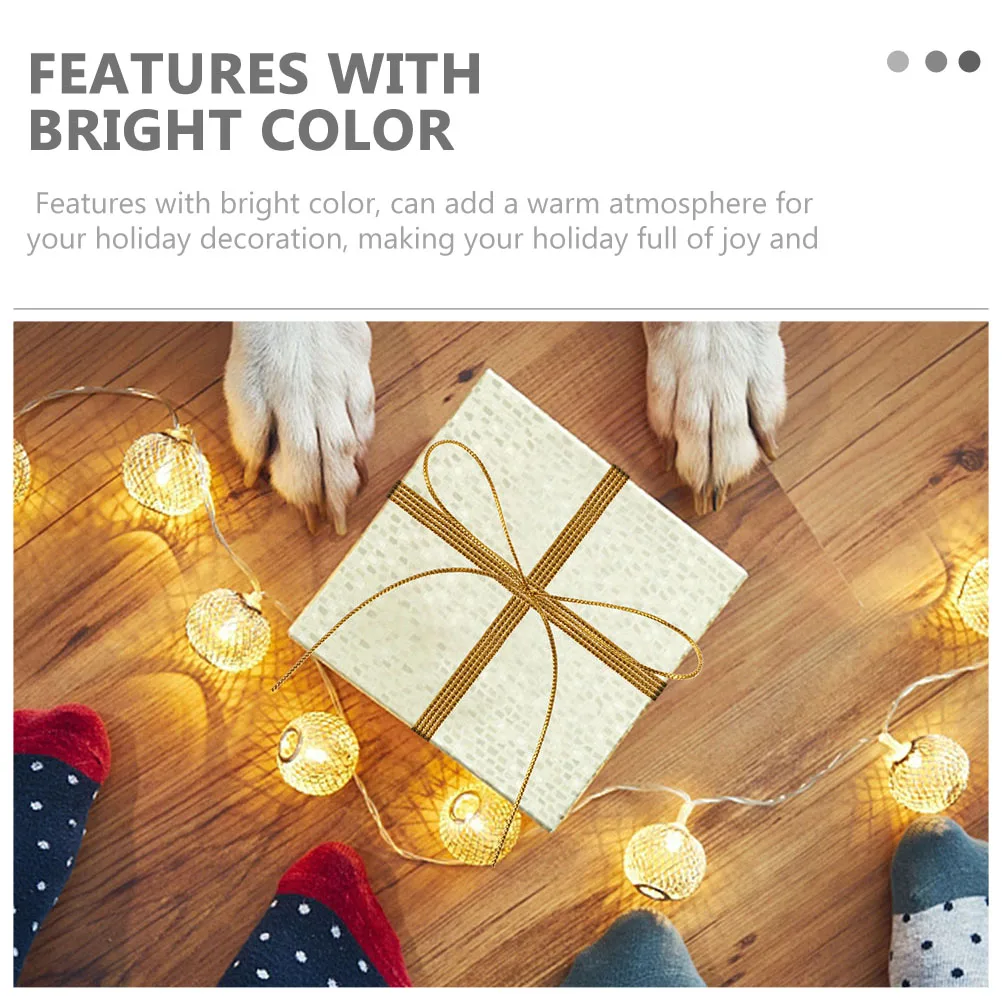 

2 Rolls Metallic Cord Gift Wrapping Threads Present Tag String Craft Making Cord Bright Colors Holiday Cheer Decor