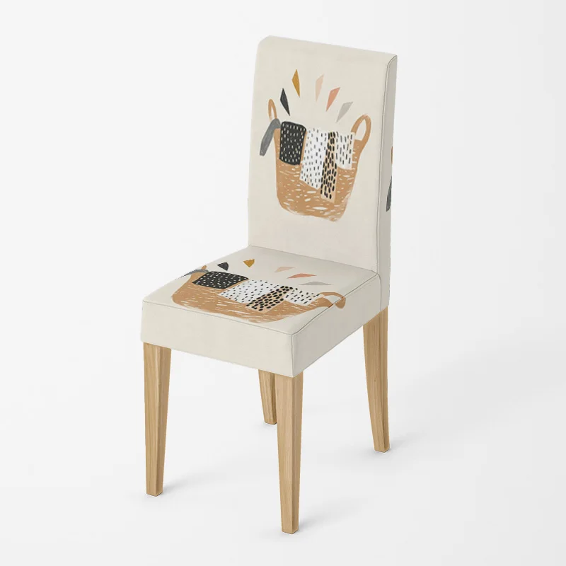 

Four Seasons Universal Chair Cover Morandi Color Abstract Art Living Room Bedroom Cafe Decorative Non-slip Chair Cover