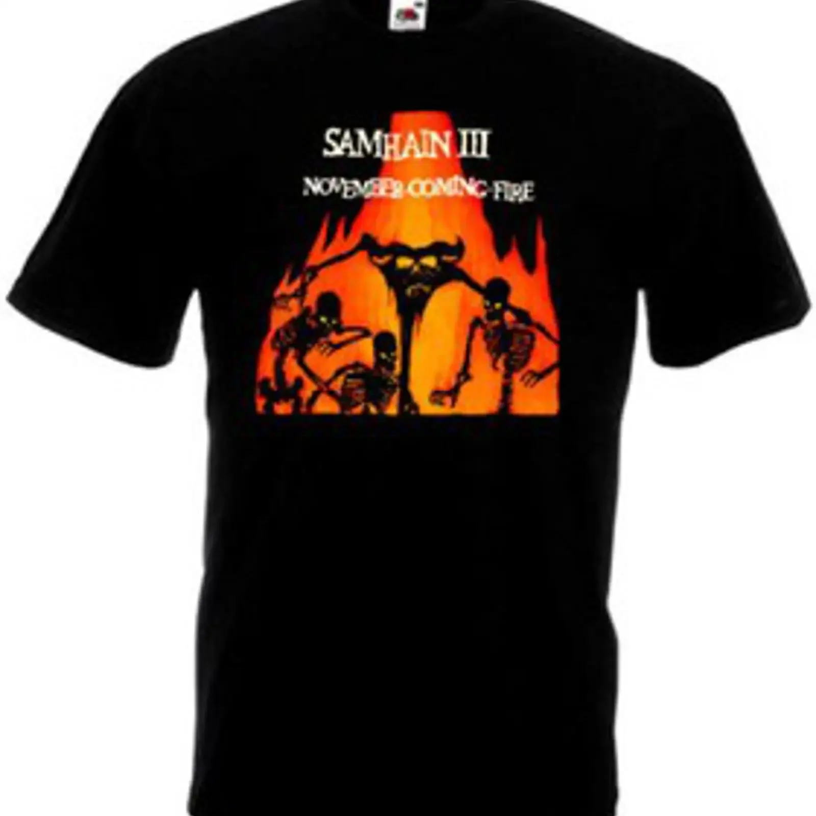 Camiseta Samhain November Coming Fire negra banda punk terror todas las tallas S 5XL vintage Washed fashion