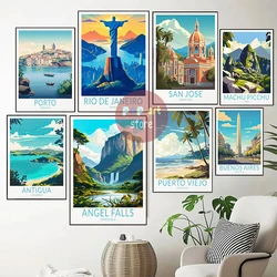 South America Cities Traveling Poster Buenos Aires Argentina Porto Portugal Wall Decor Canvas Painting Traveling Aesthetic Decor