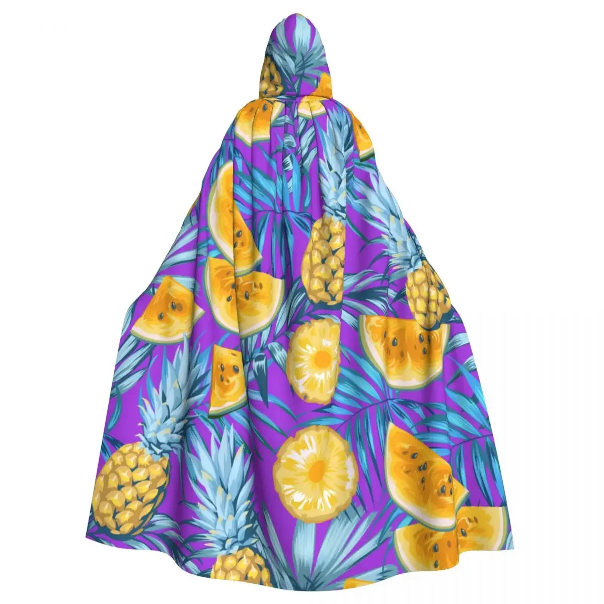 Pineapple Slices Of Yellow Watermelo Adult  Cape Hooded  Costume Witch Wicca Vampire Elf Purim Carnival Party