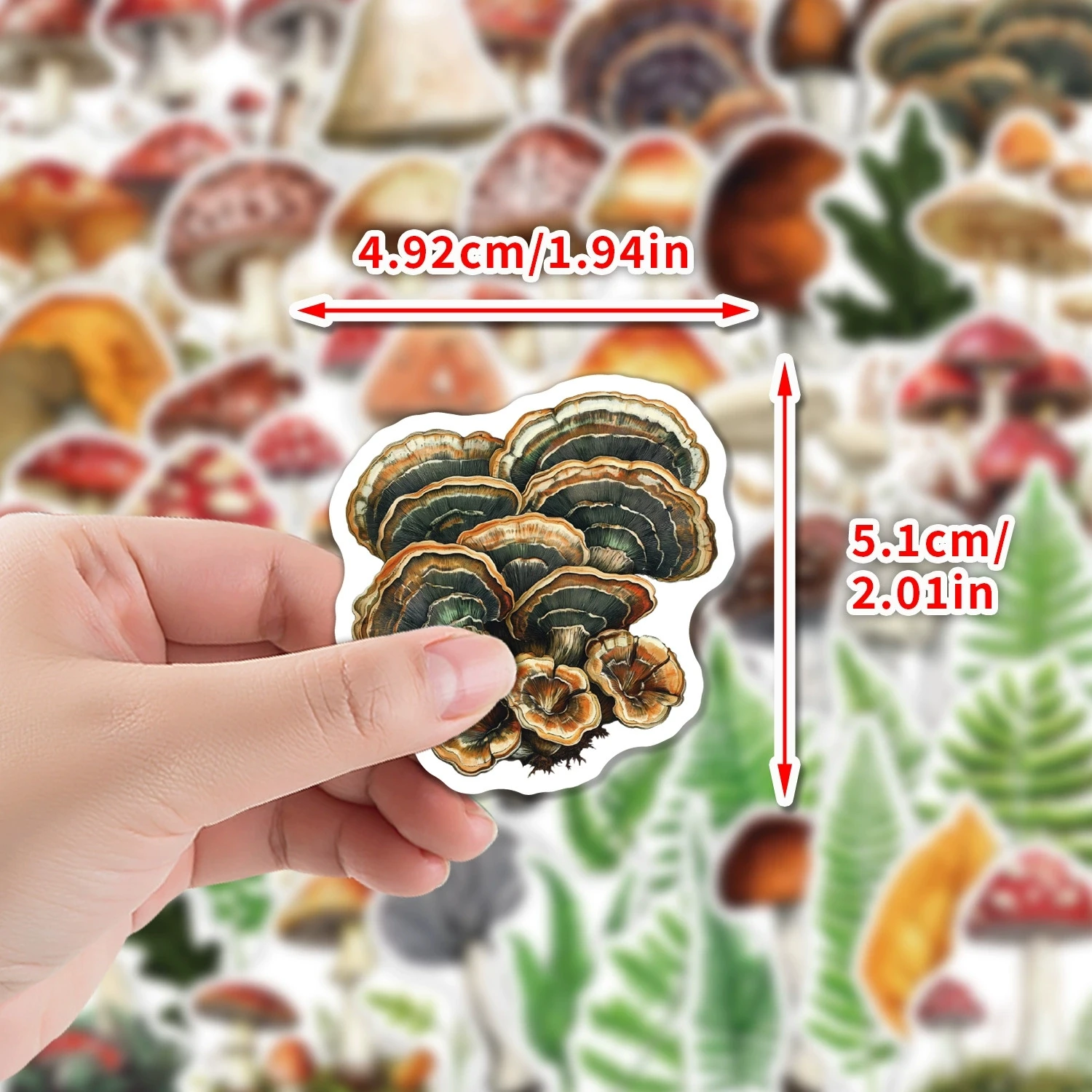 50 Pcs Mushroom Forest Graffiti Stickers Waterproof Vinyl Decals for Water Bottle Laptop Stationery Phone Case Gift