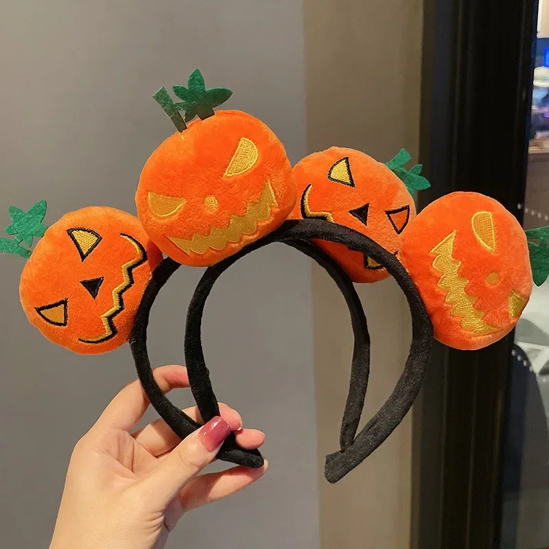 Halloween Pumpkin Monster Headband Cute Funny Party Cartoon Hair Accessories Headband Hairpin Headgear Snap Ring Bracelet