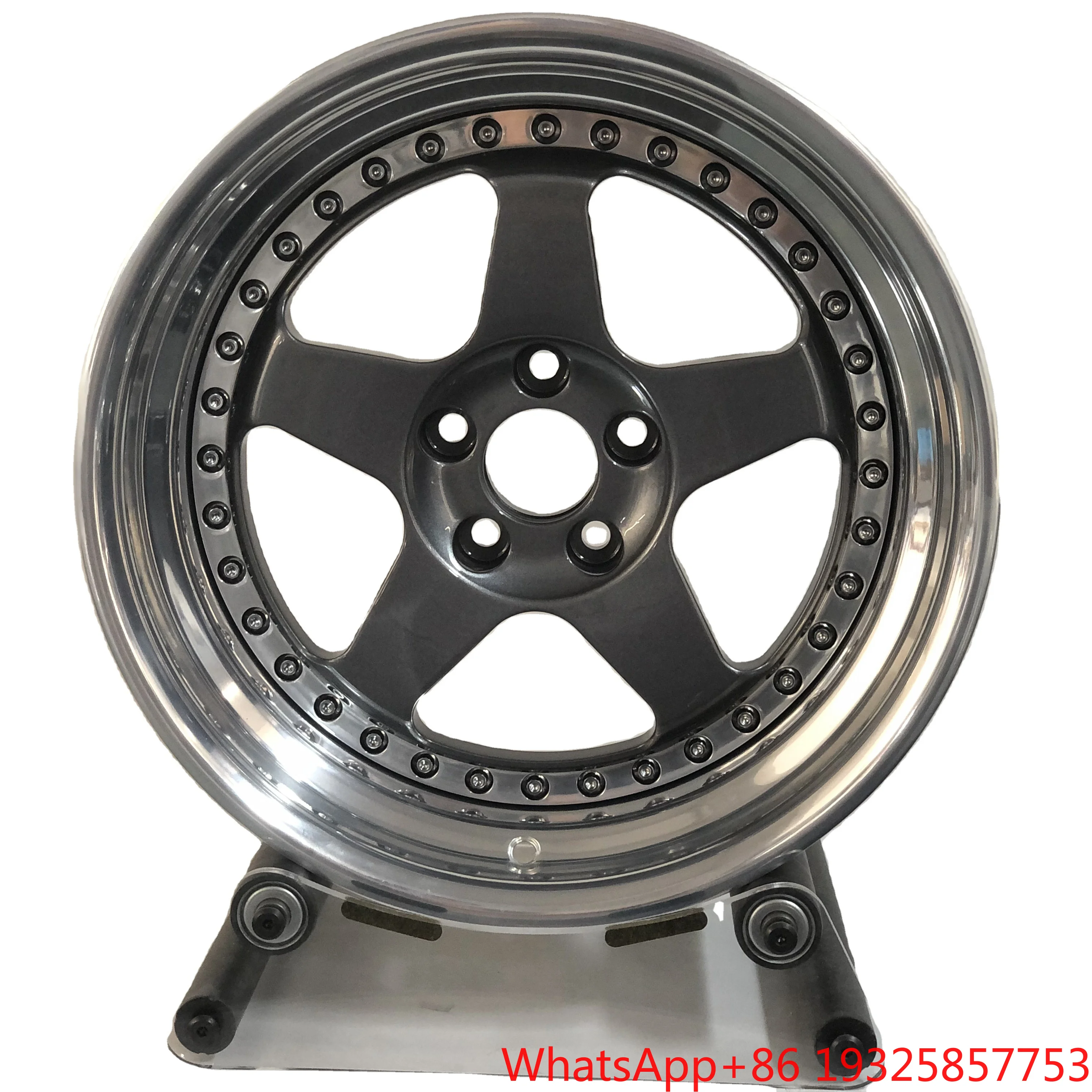 PWC Mirror Polish Silver Center Custom 2 Piece Forged Aluminium Alloy New Wheels for
